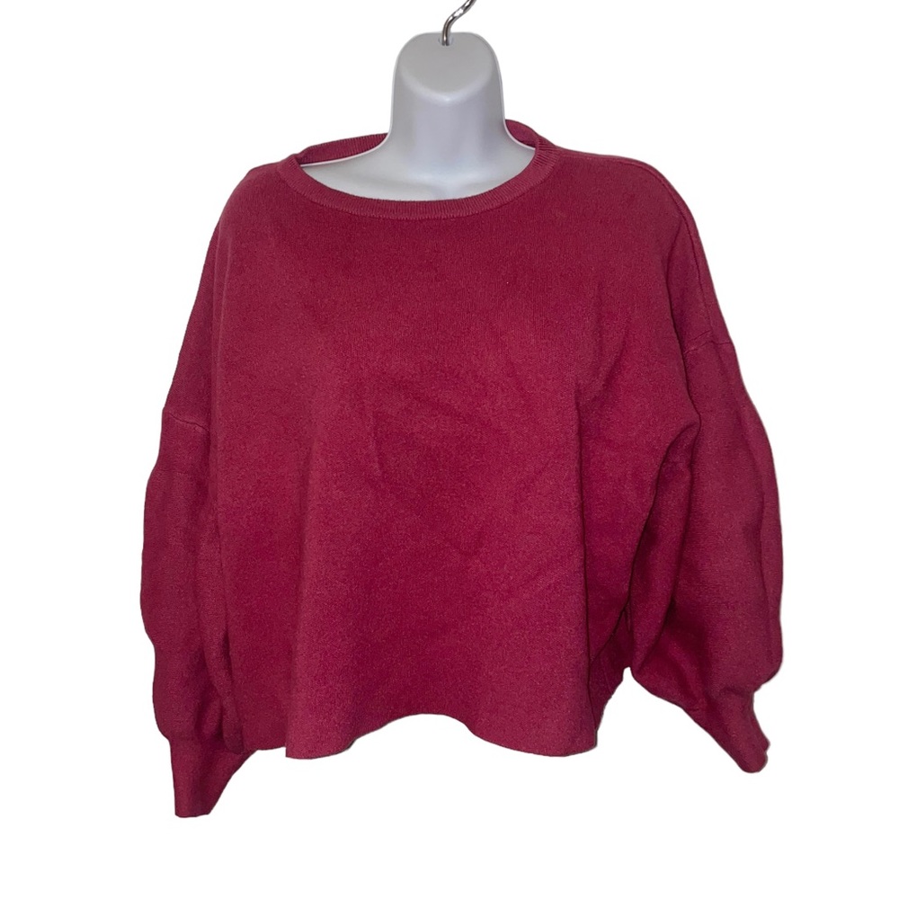 O A T NEW YORK Women's Dramatic Balloon Sleeve Pullover Sweater Size Large